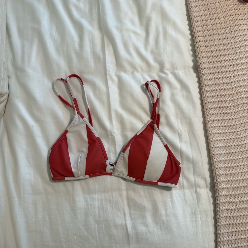 Red and White Women's Bikini Top